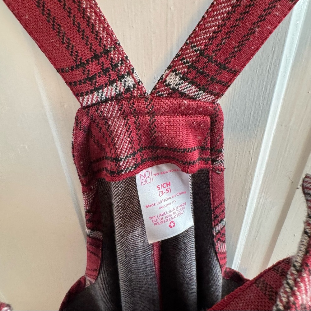 No Boundaries Red and Black Plaid Pinafore dress - Picture 3 of 4